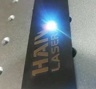 Marking of fiber optic stainless steel plate